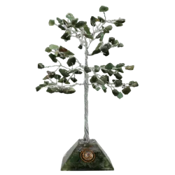 Drevo s kristali zelenega žada moč harmonije in orgonitnim podstavkom - malo