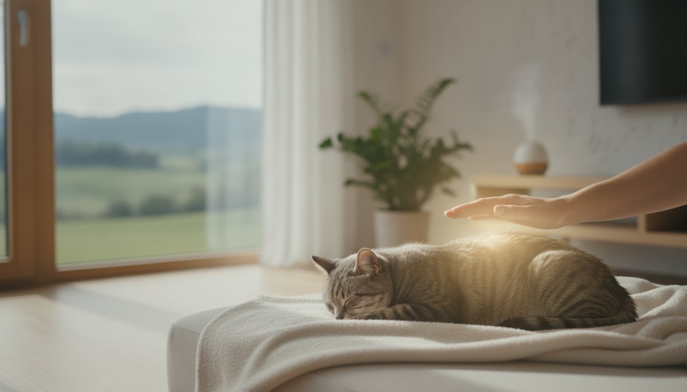 Reiki za mačke: Celosten vodnik za sprostitev in energijsko podporo vašega ljubljenčka